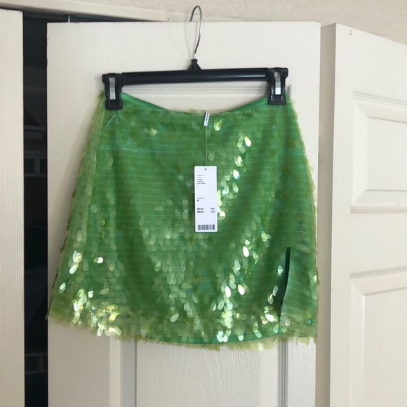 Urban Outfitters Dresses & Skirts - Lime green sequin skirt size medium urban outfitters